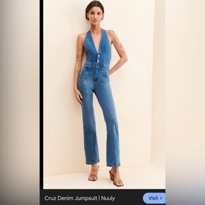 Free People Halter Denim Overalls